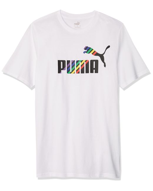 T-Shirt -VESTIBILTÁ Regolare -Girocollo A Costine -Logo Bianco 02 di PUMA in White da Uomo