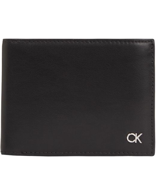 Portefeuille Metal Ck Trifold Anti-RFID Calvin Klein pour homme en coloris Black