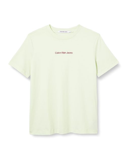 Calvin Klein Jeans Vrouwen Institutionele Rechte Tee S/s Gebreide Tops in het White
