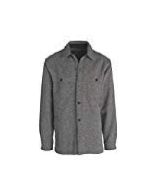 Woolrich Gray Wool Stag Shirt Jacket for men