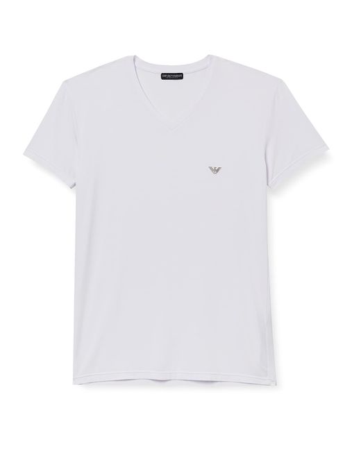Emporio Armani Underwear V Neck Soft Modal T-Shirt in White für Herren