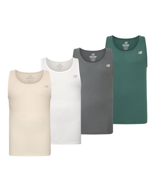 New Balance Multicolor Cotton Performance Rib Tank Top Vest for men