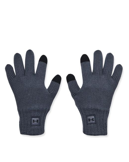 Under Armour Blue Halftime Wool Gloves Grey L-xl