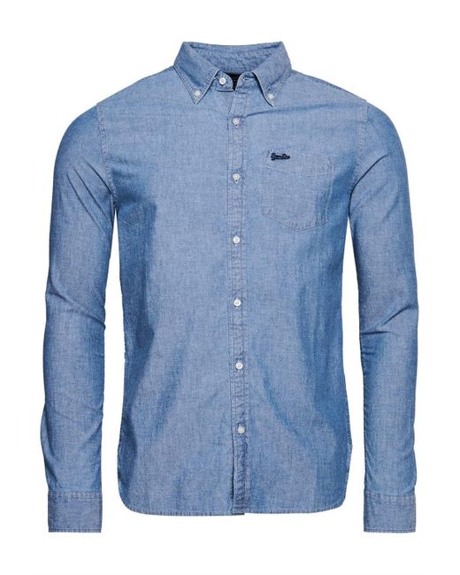 Superdry Vintage Washed Oxford Shirt Businesshemd, in Blue für Herren