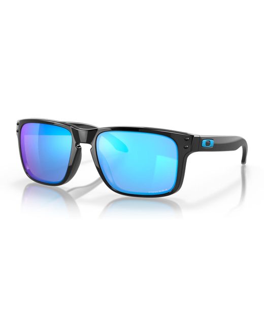 Oakley Blue Holbrook Sunglasses Polished Black With Prizm Sapphire Iridium Lens + Sticker for men