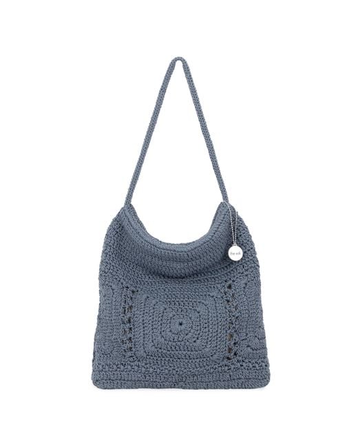 The Sak Blue Ava Hobo Bag In Crochet