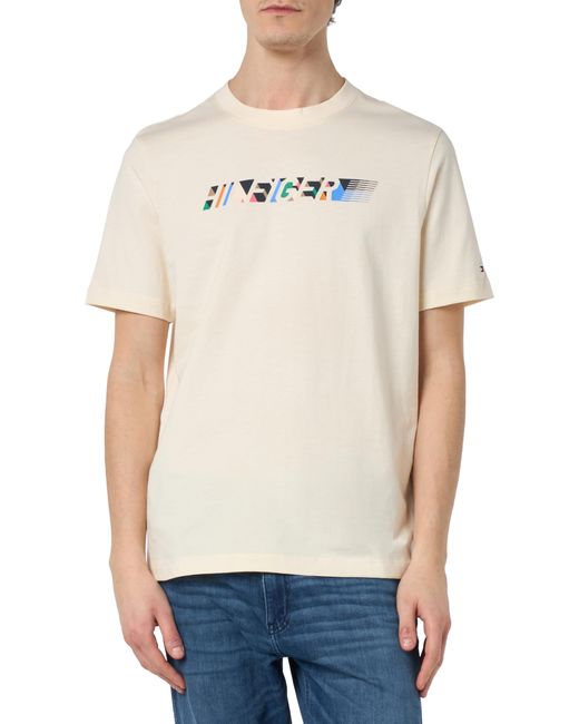 Tommy Hilfiger White Multicolour Hilfiger Tee Mw0mw34419 S/s T-shirts for men