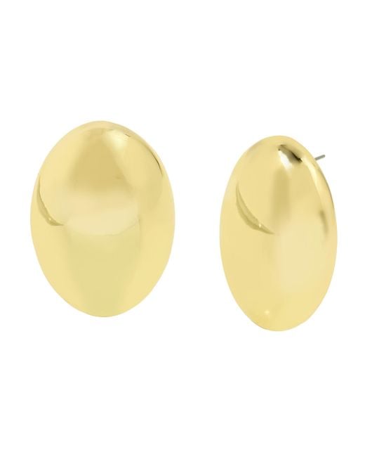 Steve Madden Yellow Puffy Oval Statement Button Earrings