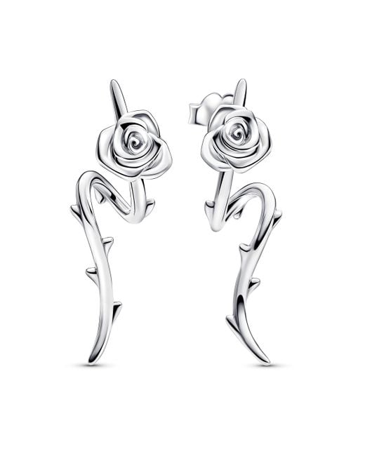 Pandora White Moments Rose Sterling Silver Stud Earrings