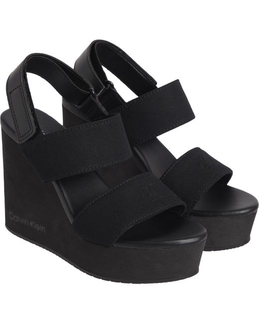 Wedge Sandal Webbing in Yw0Yw01790 compensées Calvin Klein en coloris Black