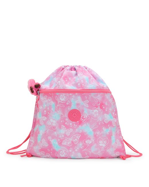 Kipling Pink Backpack Supertaboo Garden Clouds Medium