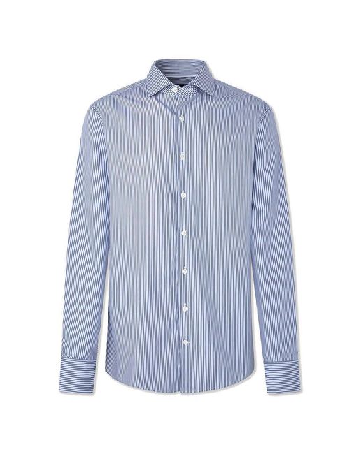 Hackett Blue Poplin Stripe Shirt for men