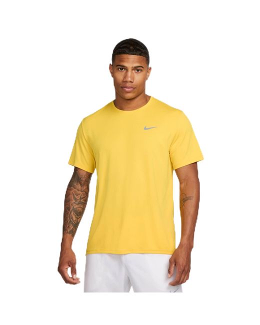 Nike M Nk Df Uv Miler Ss T-shirt in het Yellow voor heren