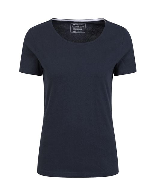 Mountain Warehouse Black Neck T-shirt - Lightweight Tee Shirt In 100% Organic Cotton With Uv Protect - Best