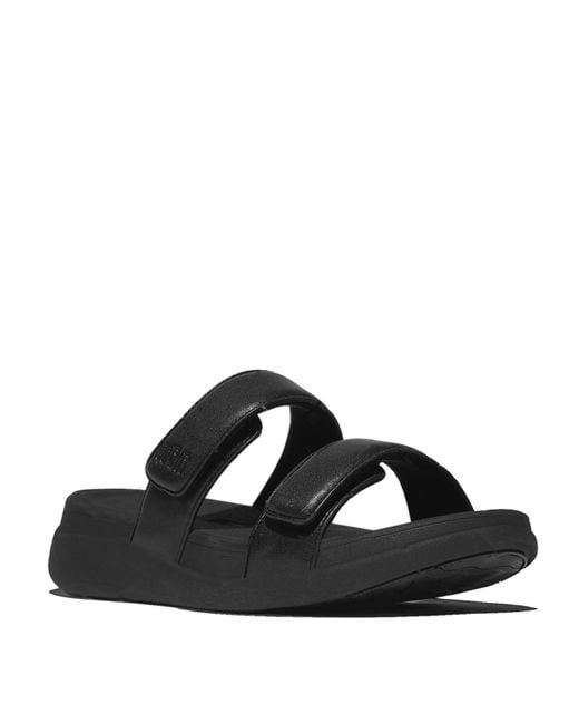Fitflop Black F-mode Go Adjustable Flatform Two-bar Slides