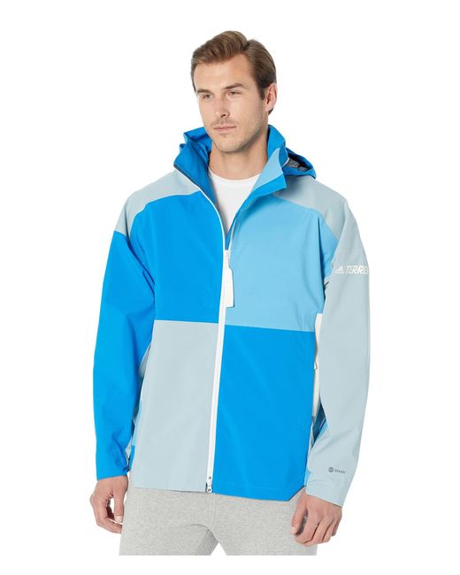 Adidas Blue Ct Myshelter Rain.rdy Colorblock Jacket for men
