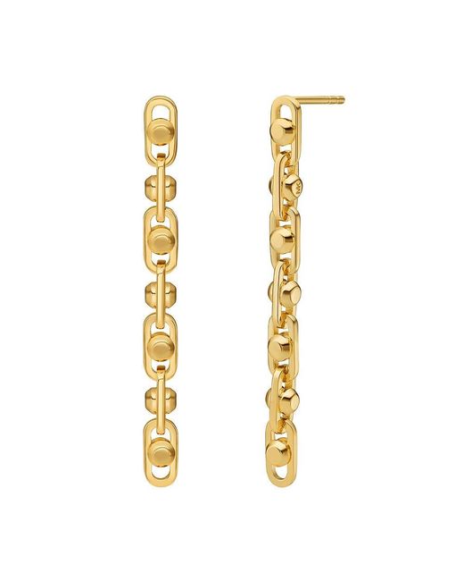 Michael Kors Metallic – Premium Astor Link Ohrhänger aus goldfarbenem Sterlingsilber für