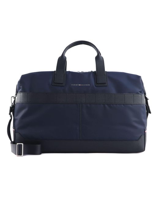 Tommy Hilfiger Blue Th Elevated Nylon Weekender Holdall Travel Bag Hand Luggage for men