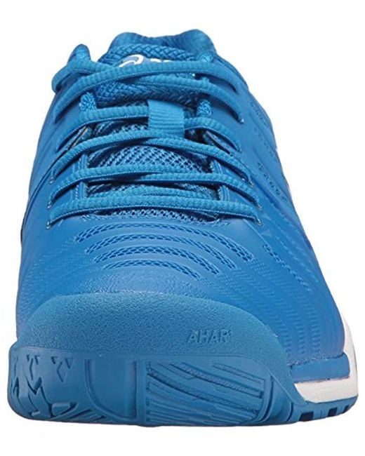 Asics men's gel resolution top 7 tennis shoes - blue/silver