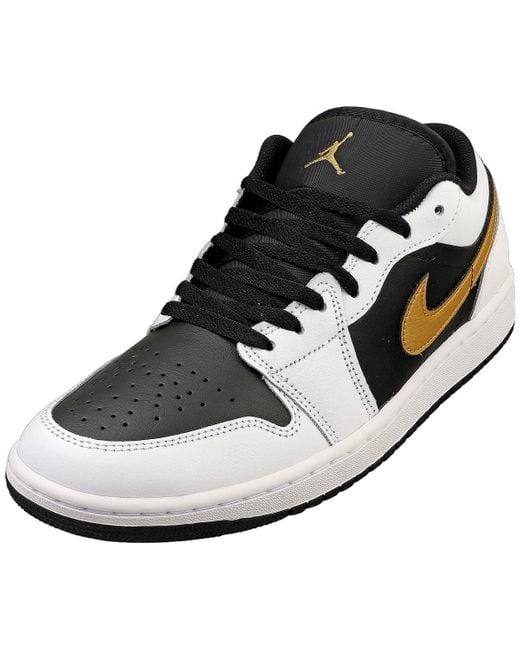 Nike Jordan 1 Low White/metallic Gold-black for men