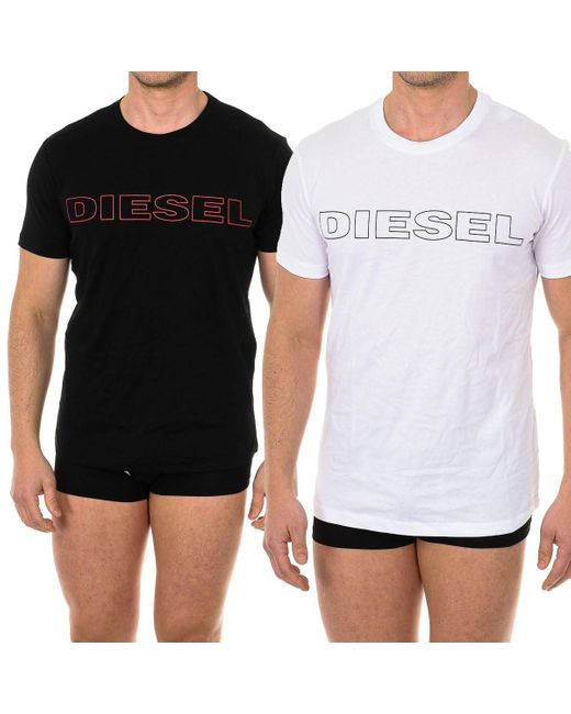 DIESEL Black Umlt-jake Twopack T Shirt for men