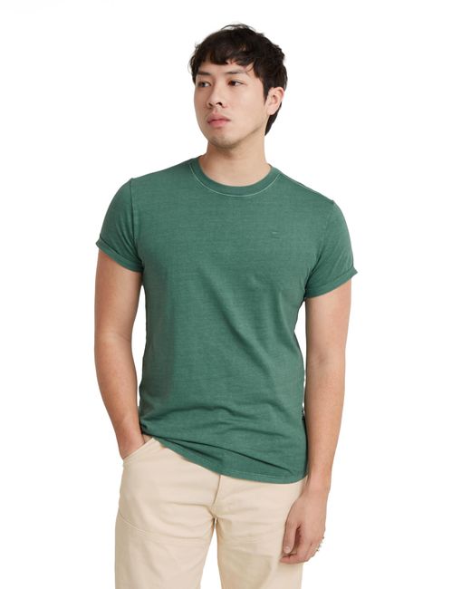 G-Star RAW Green Overdyed Lash T-shirt T-shirts for men