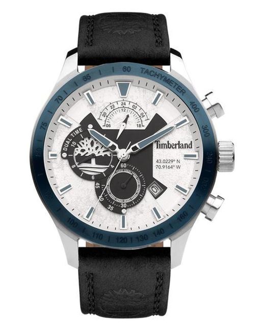 Timberland Gray Stranton S Analogue Quartz Watch With Leather Bracelet Tdwgf2100203 for men