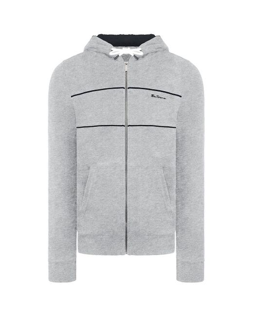 Ben Sherman Gray Longsleeve Zip Light Grey Hooded Track Jacket 0065216l Lightgrey for men