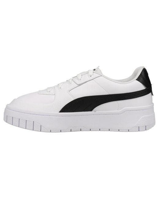 PUMA Womens Cali Dream Lace Up Platform Sneakers Shoes Casual - Black, White, Black/white, 7 Uk