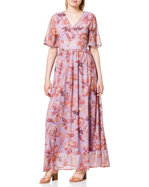 Vero Moda VMNABILA SS Long Flower Dress EID Kleid in Pink - Lyst