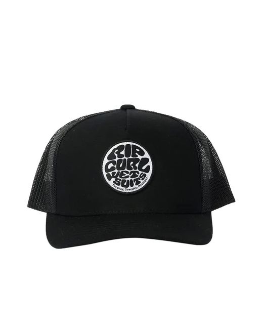 Rip Curl Icons Eco Wetty Snapback Mesh Trucker Cap Hat in Black für Herren