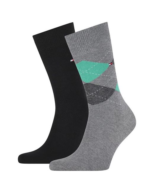 Tommy Hilfiger Mens Check Classic Sock in Black für Herren