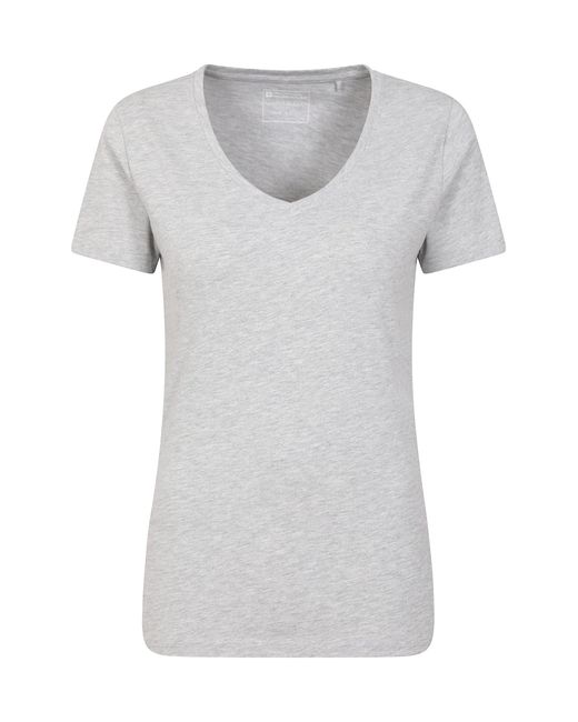 Mountain Warehouse Gray Neck S Cotton Shirt - Lightweight & Breathable Regular Fit Ladies Top - Best For Spring