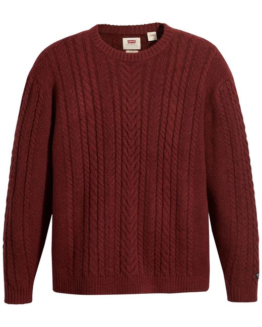 Levi's Red Battery Crewneck Sweater Sweatshirt for men