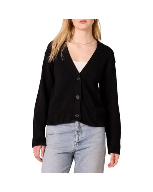 Cardigan Corto con Scollo a V dalla vestibilità Comoda Donna di Amazon Essentials in Black