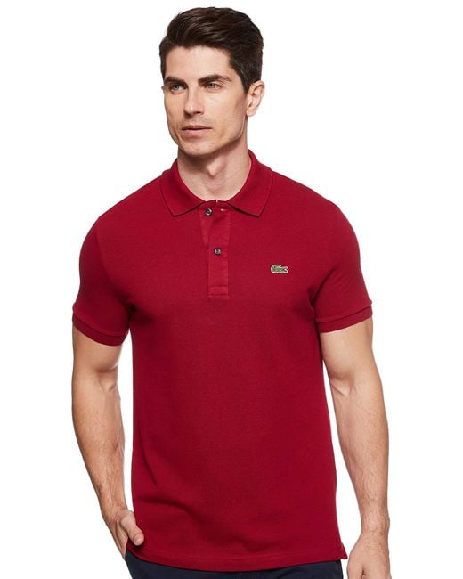 Lacoste Red Original L.12.12 Petit Pique Cotton Polo Shirt for men