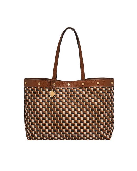 Fossil Brown Jessie Polyurethane East West Tote