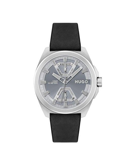 HUGO Gray #expose Multifunction Stainless Steel And Link Bracelet Watch for men