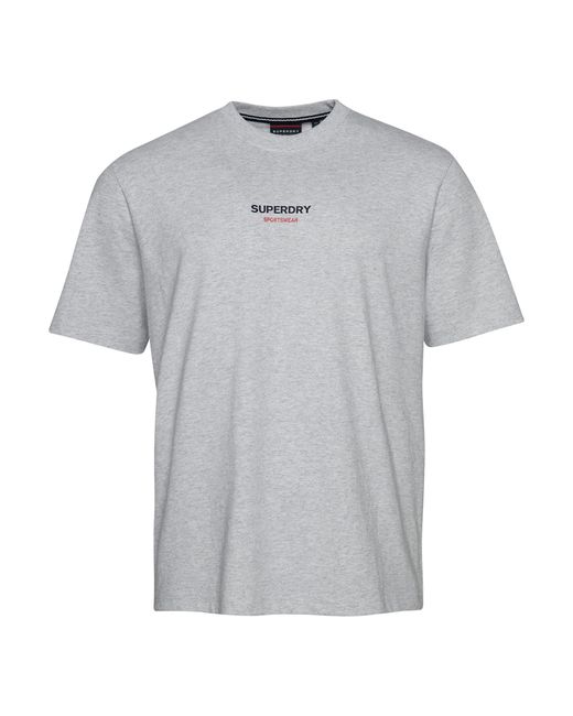 Superdry Locker geschnittenes Sportswear T-Shirt mit Logo Kadettengrau Meliert XL in Gray für Herren