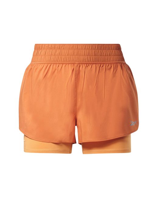 Reebok Running Two-in-one Shorts in het Orange