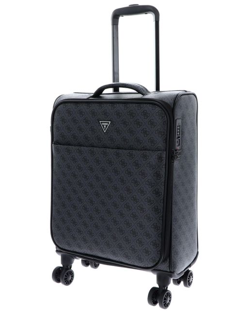 Guess Black Vezzola Travel 4 Wheels Cabin Suitcase 56 Cm