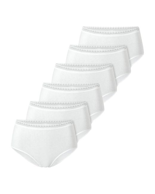 Schiesser White Midi Slip - 6er