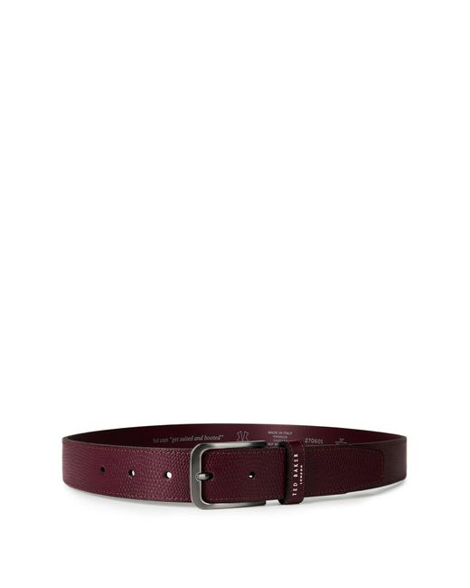 Ted Baker Red Hender Snake Texture Leather Belt