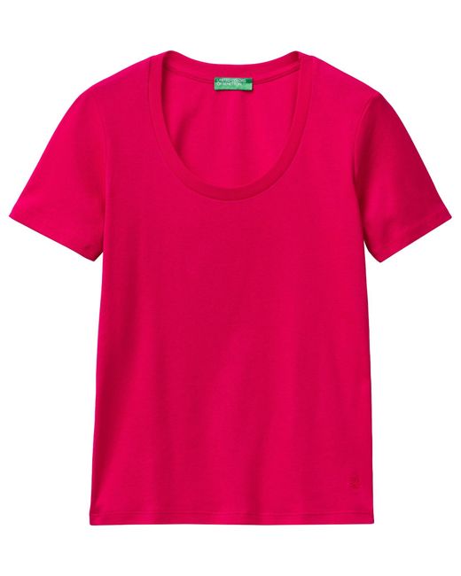 Benetton Pink 3ga2d1066 T-shirt