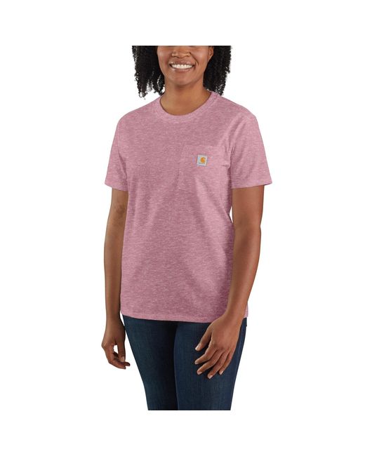 Carhartt Purple Plus Size Loose Fit Heavyweight Short-sleeve Pocket T-shirt Closeout
