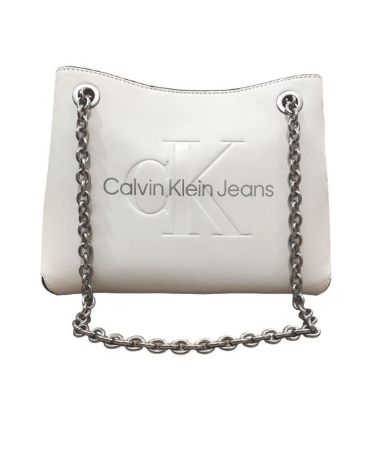 Calvin Klein Jeans Gebeeldhouwde Schoudertas24 Mono K60k607831 Tassen in het Gray