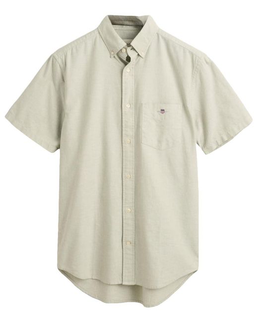 Gant White Reg Oxford Ss Shirt for men