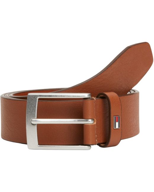 Tommy Hilfiger Brown Adan New Leather 3.5 Ext Fixed Belt for men