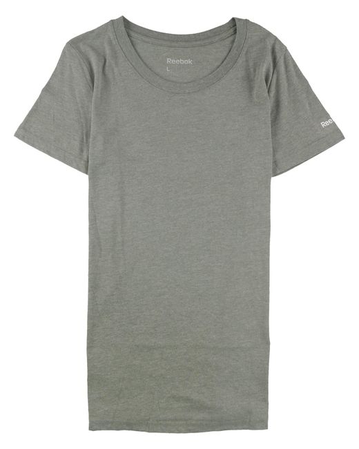 Reebok Gray S Solid Basic T-shirt