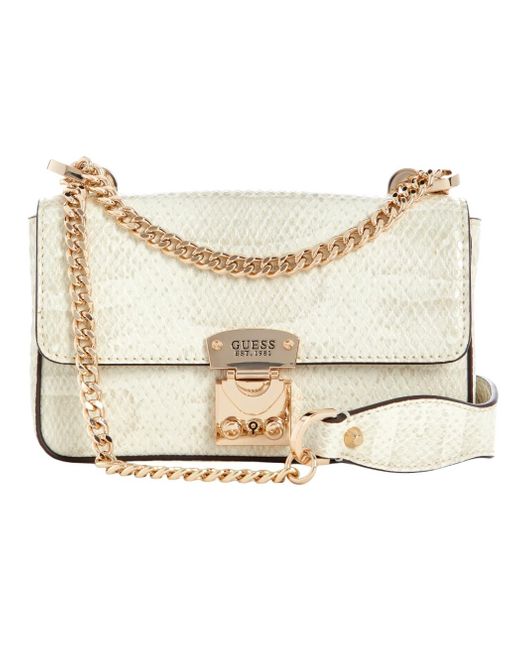 Guess Eliette Mini Convertible Xbody Flap Taupe in het Natural